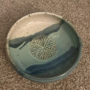 Garlic Grating Dish Bowl Homemade Signed Art Pottery